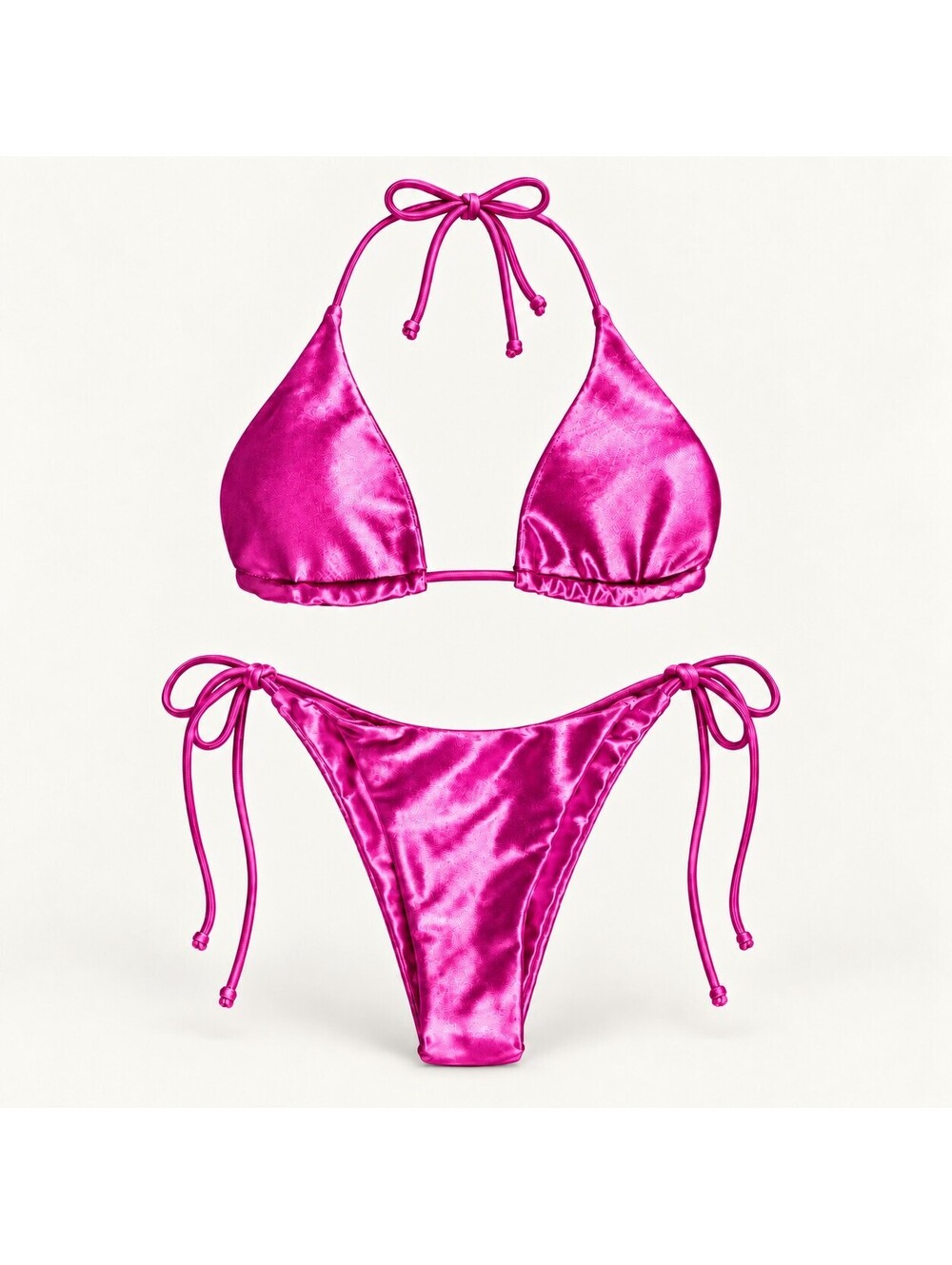 NWT CUPSHE Women’s Pink Triangle Tie Side Bikini Set Size Medium